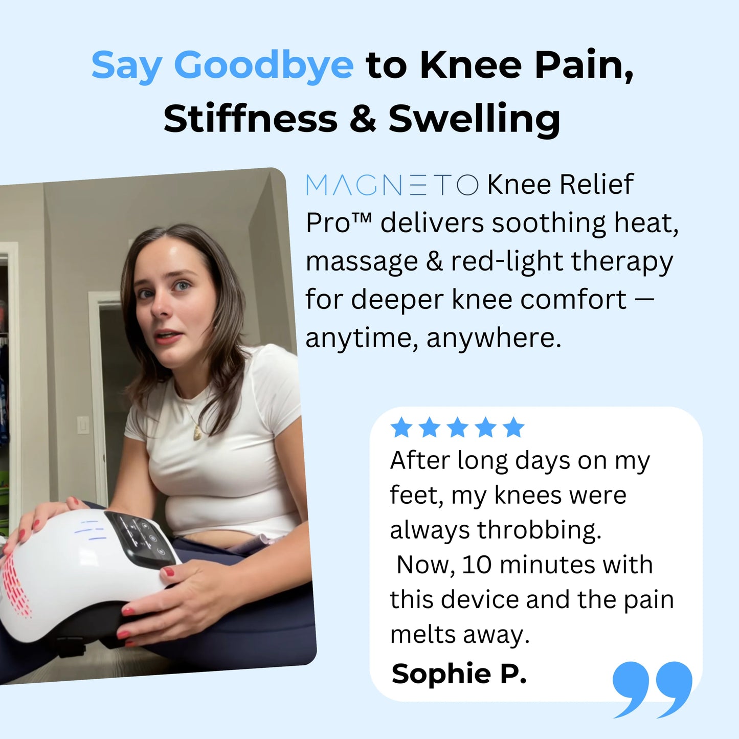 Magneto Knee Relief Pro™ – 3 - in - 1 Heated Knee Therapy Massager - Magneto