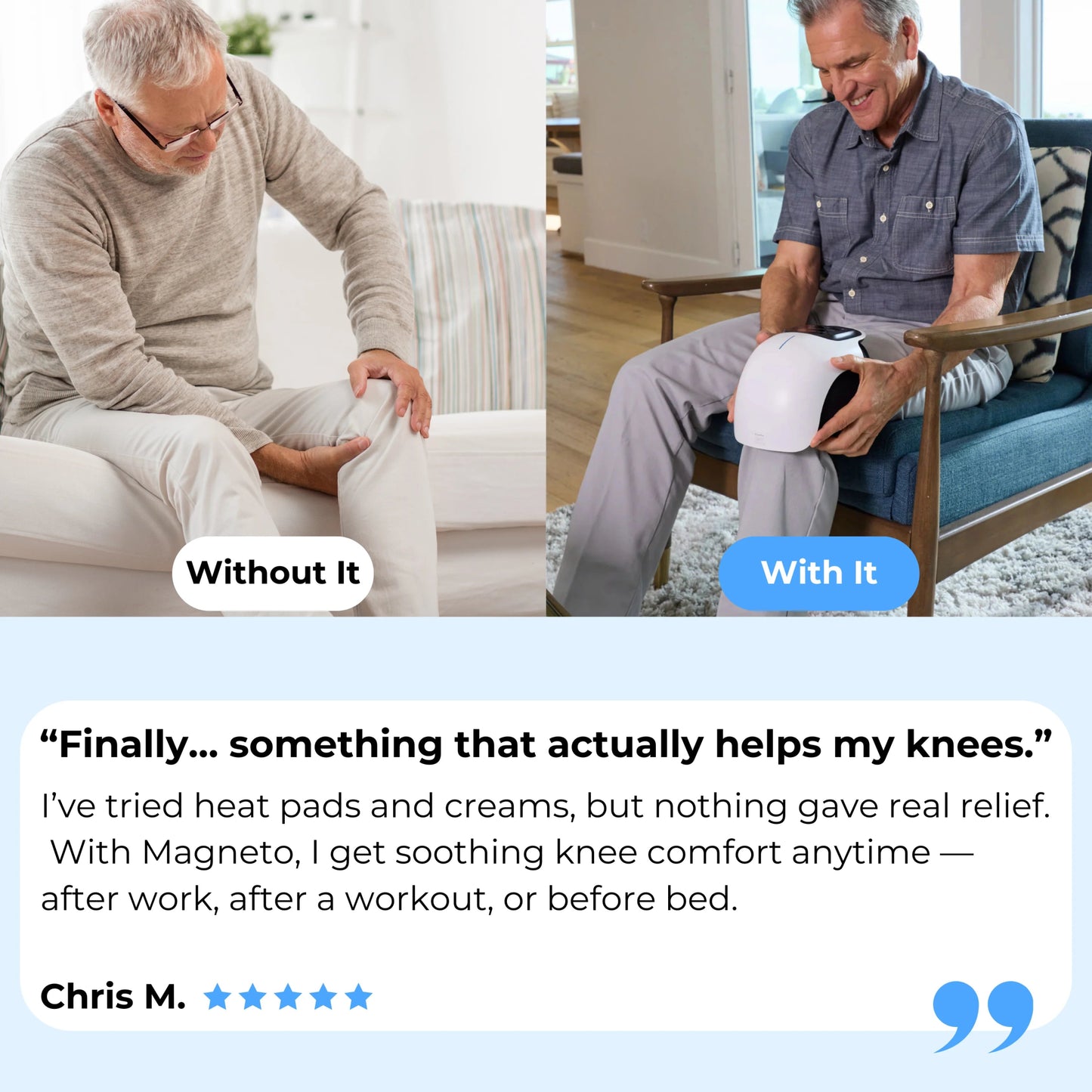 Magneto Knee Relief Pro™ – 3 - in - 1 Heated Knee Therapy Massager - Magneto